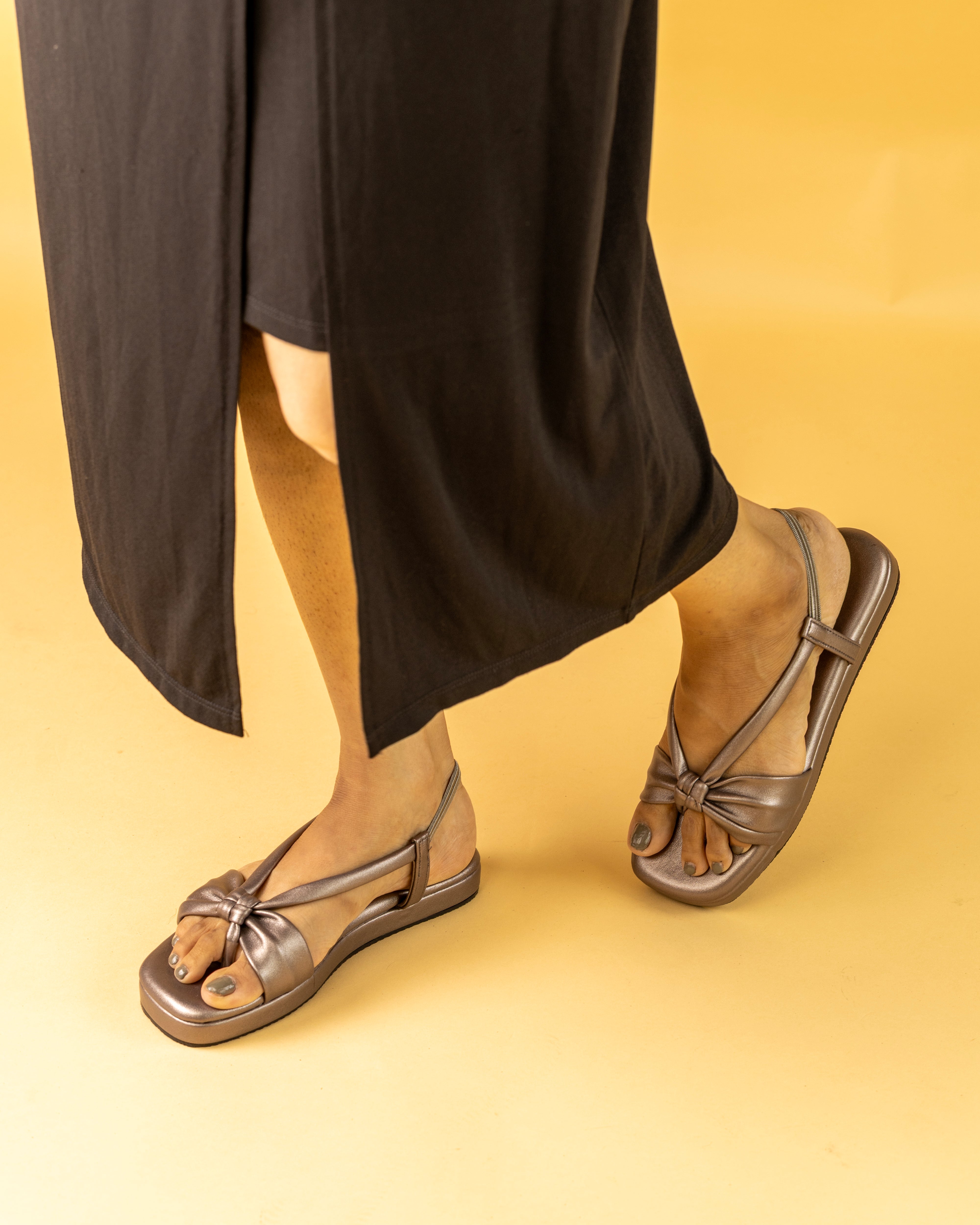 Metallic Bow Strap Platform