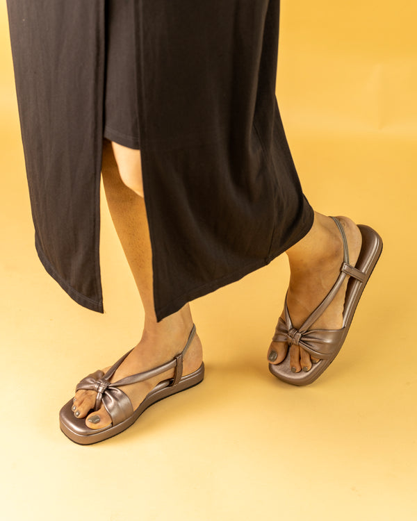 Metallic Bow Strap Platform