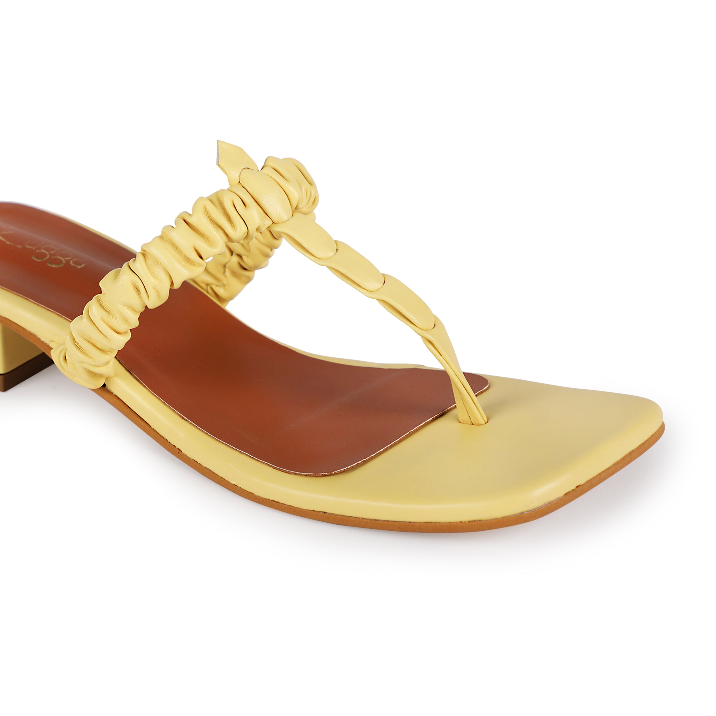 Twisted yellow Heels