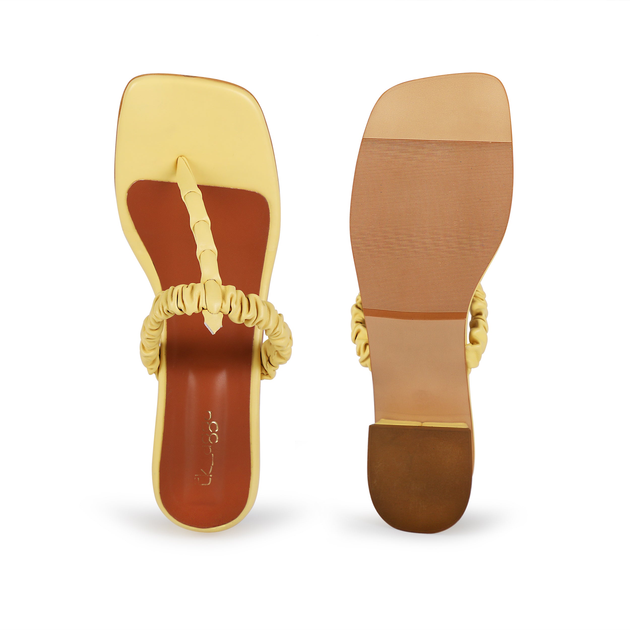 Twisted yellow Heels