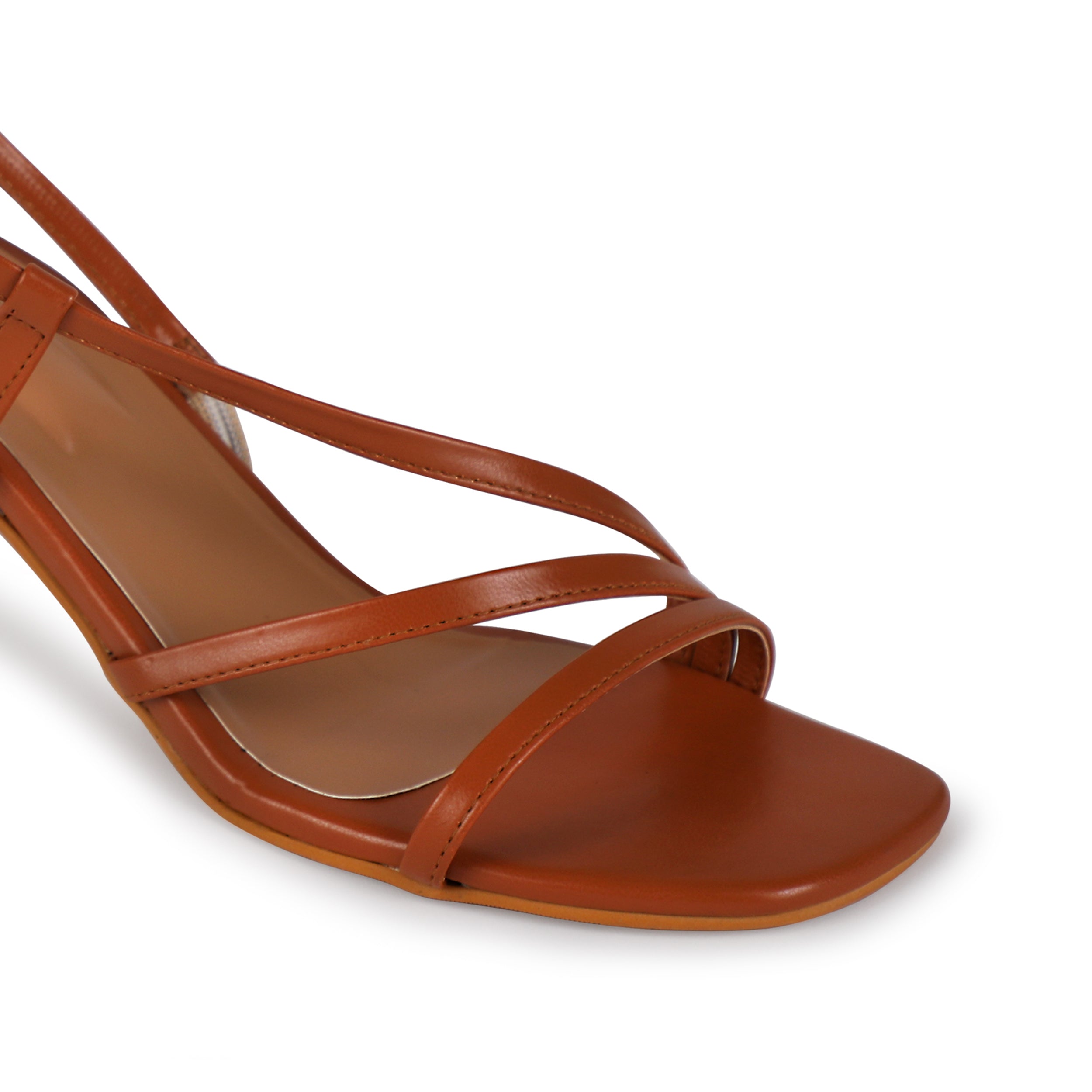 Multi Strap Heels Tan