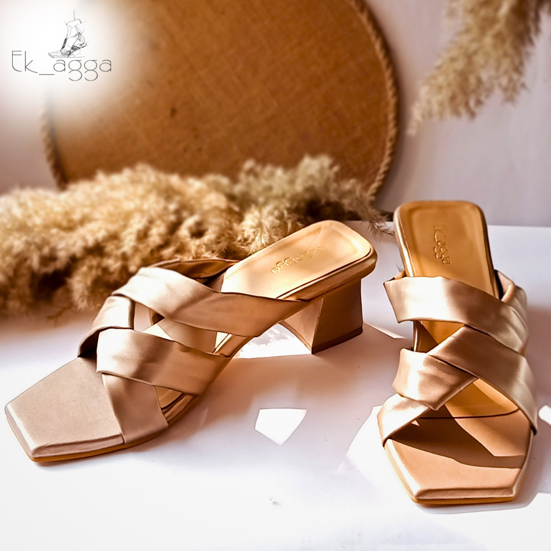 Metallic Cross Heels