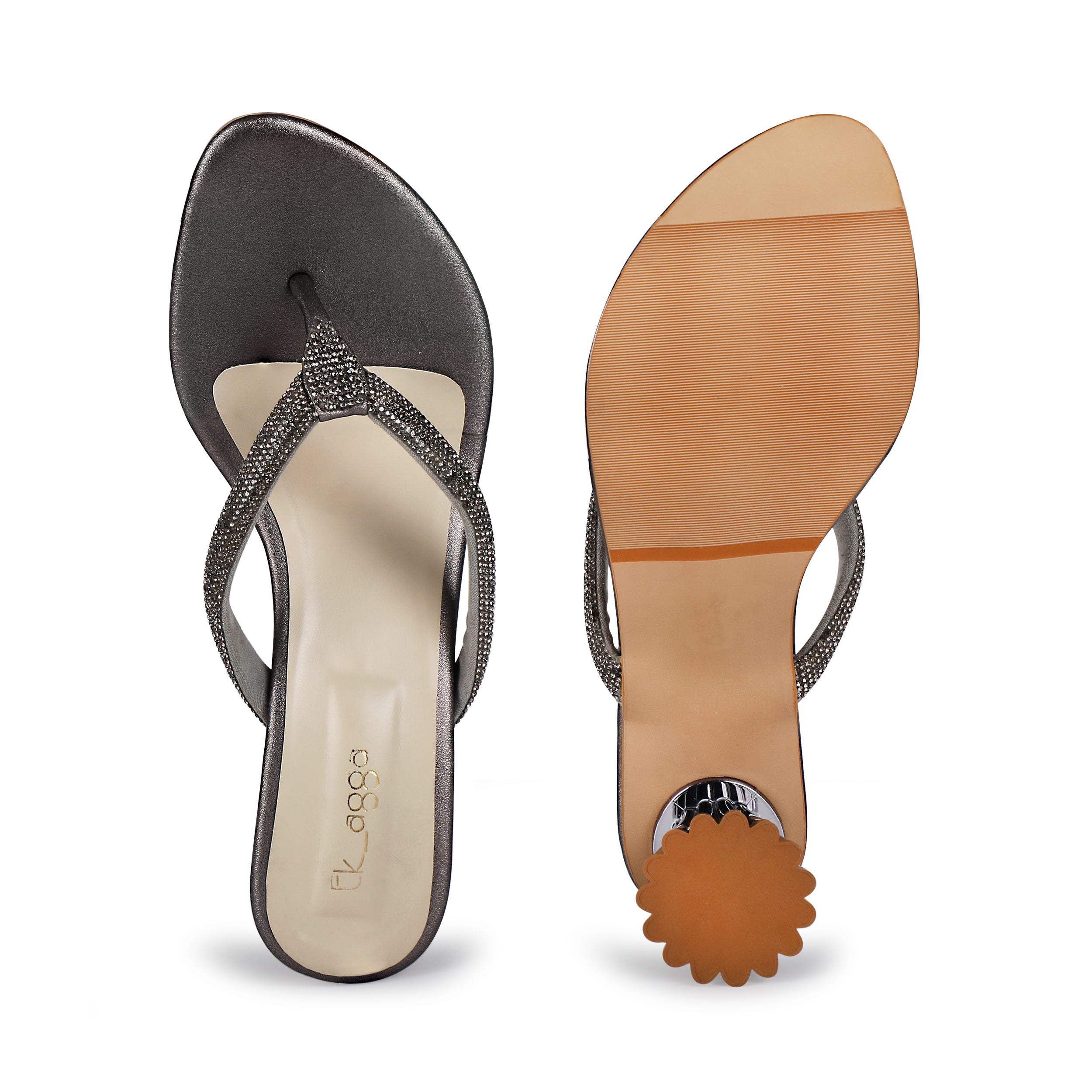 Grey Diamond Strap Heels