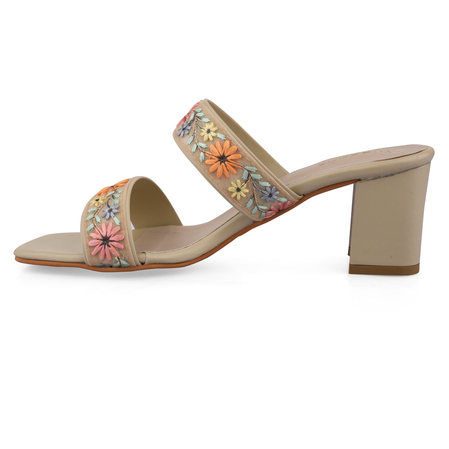 Embroidered Strap Heel