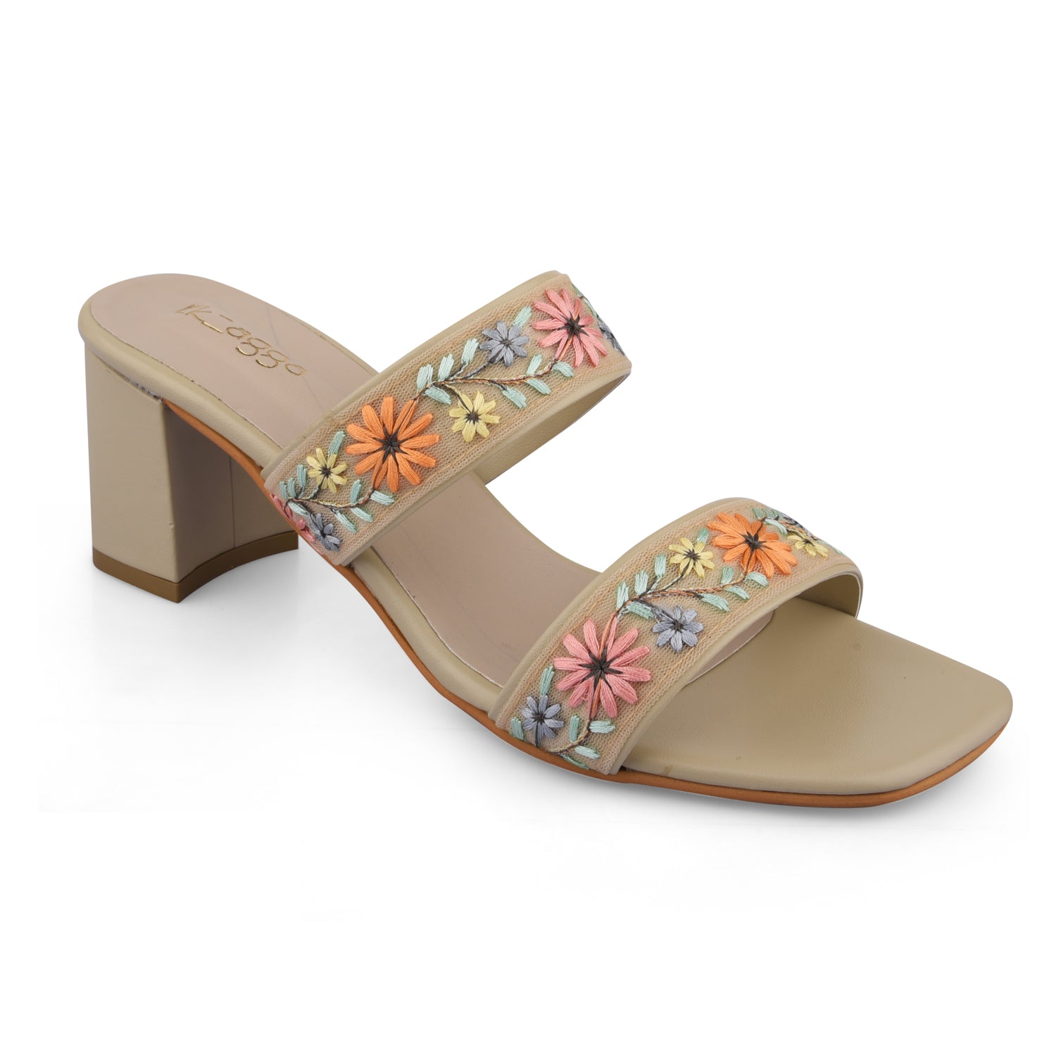 Embroidered Strap Heel