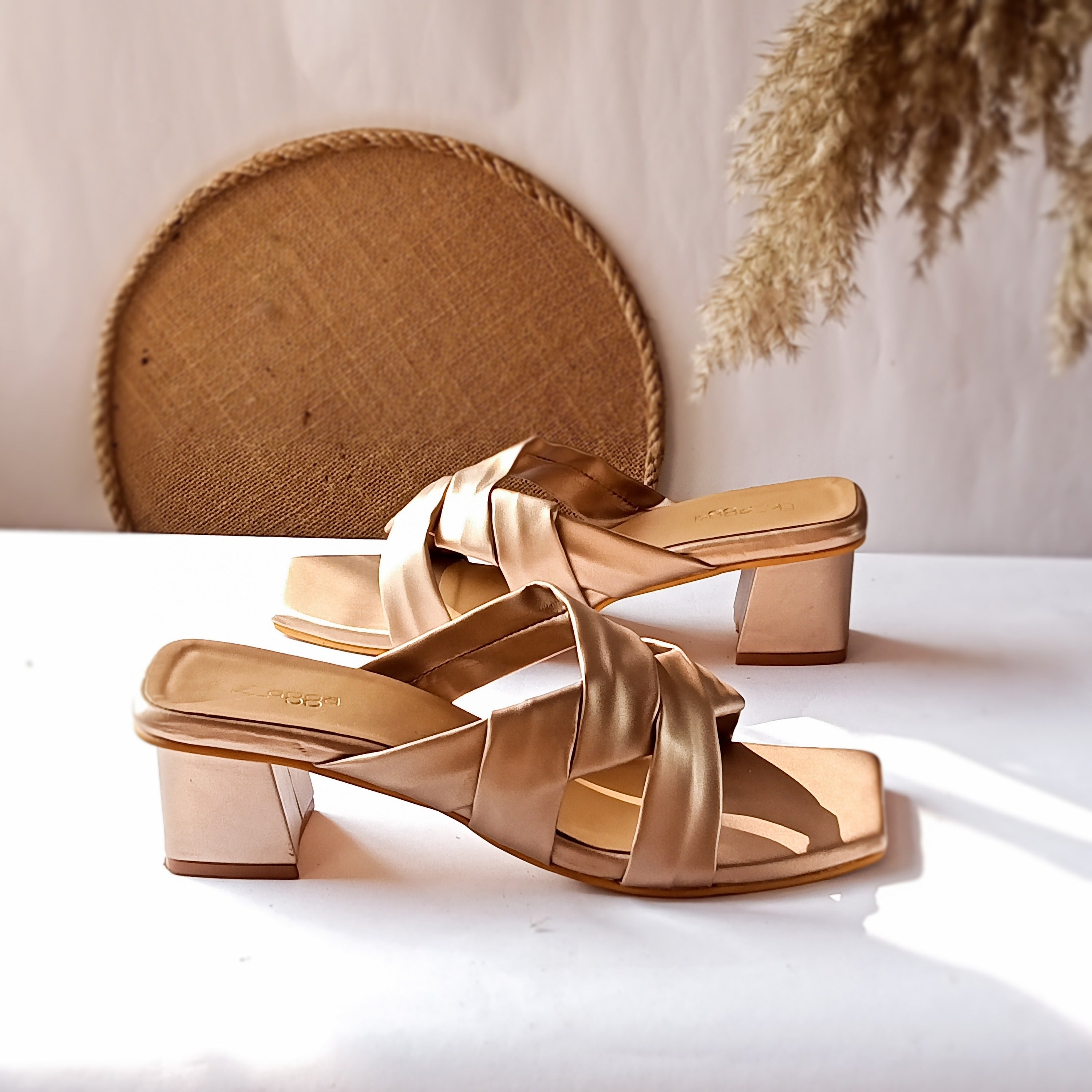 Metallic Cross Heels