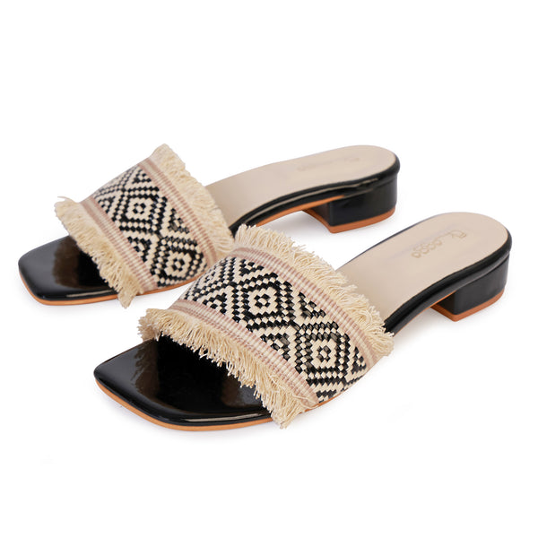 Fringe Tweed Sliders
