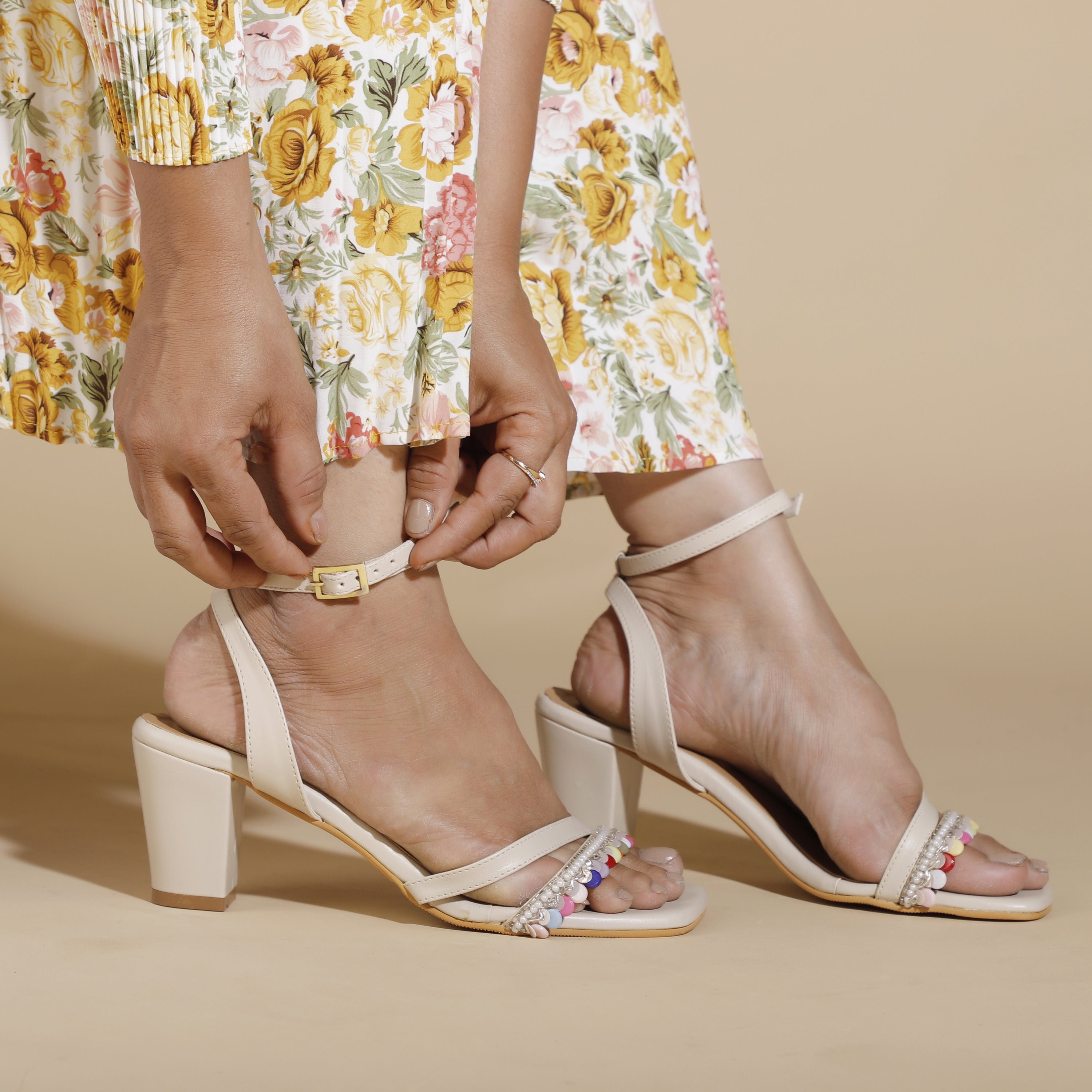 Bead Tie it up Heels