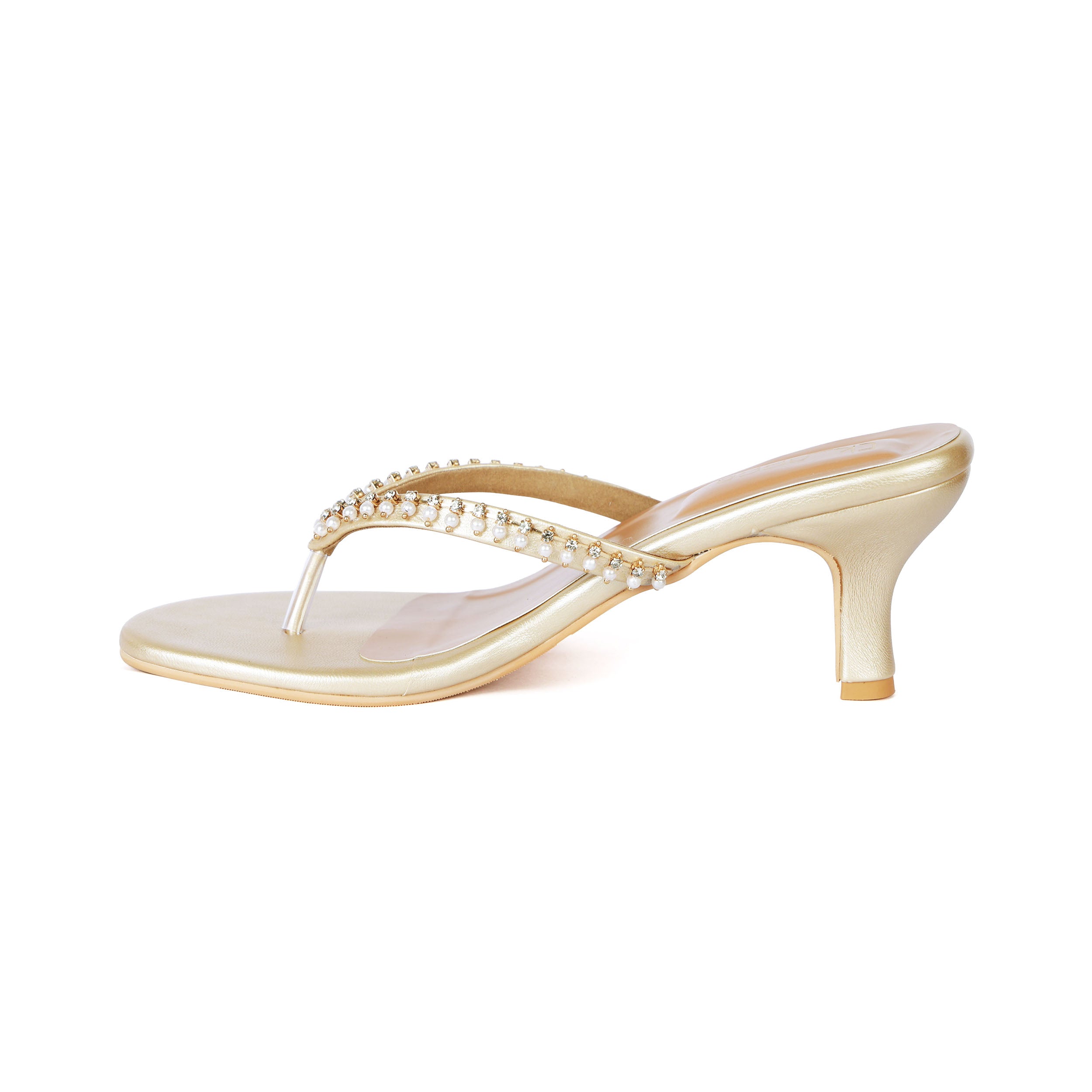 Studded V Strap Heel