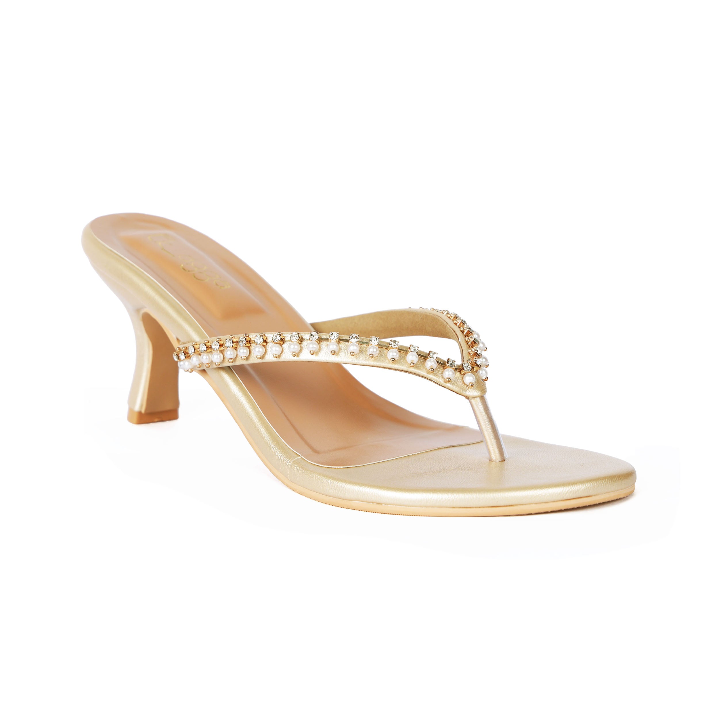 Studded V Strap Heel