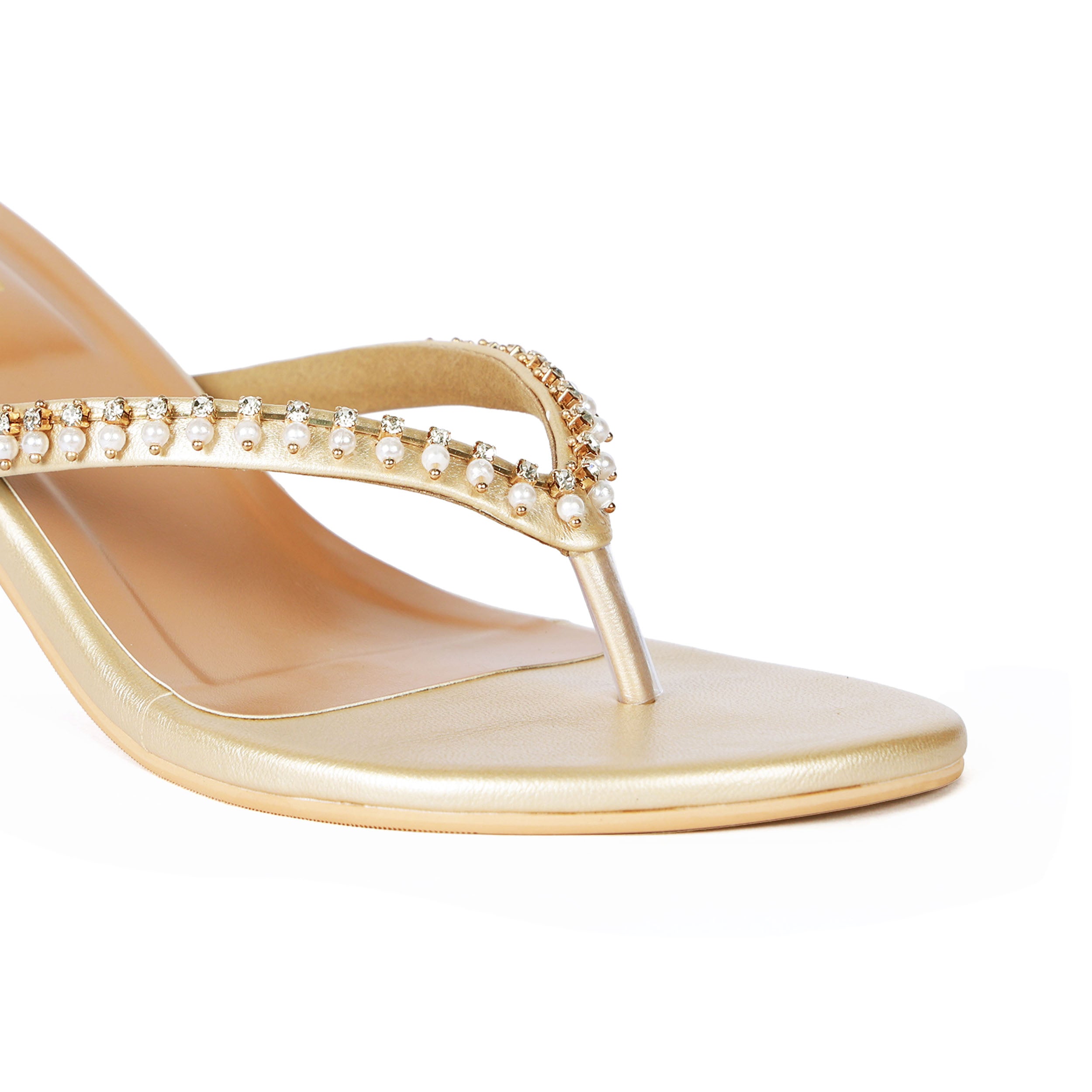 Studded V Strap Heel