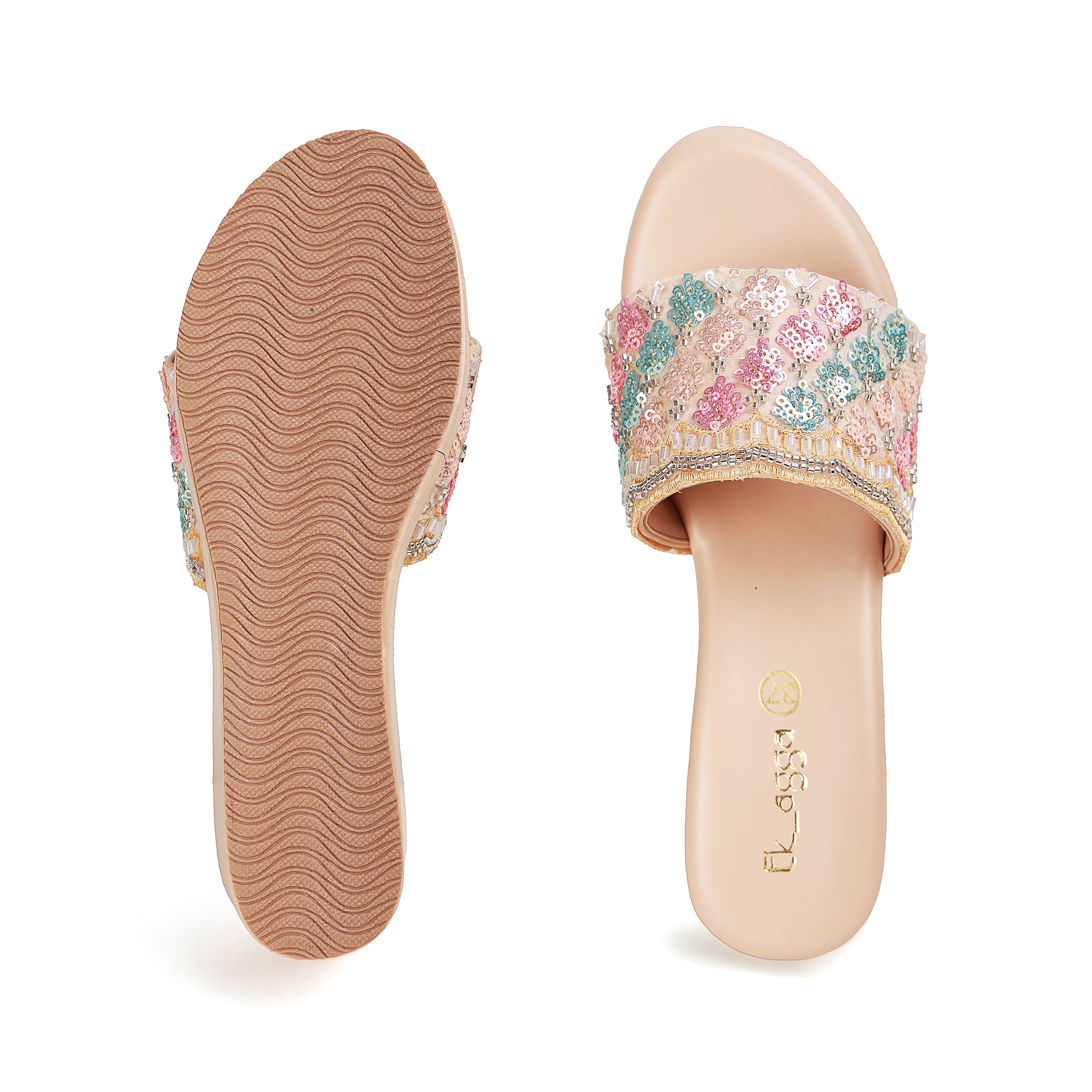 Embellished Strap Wedges