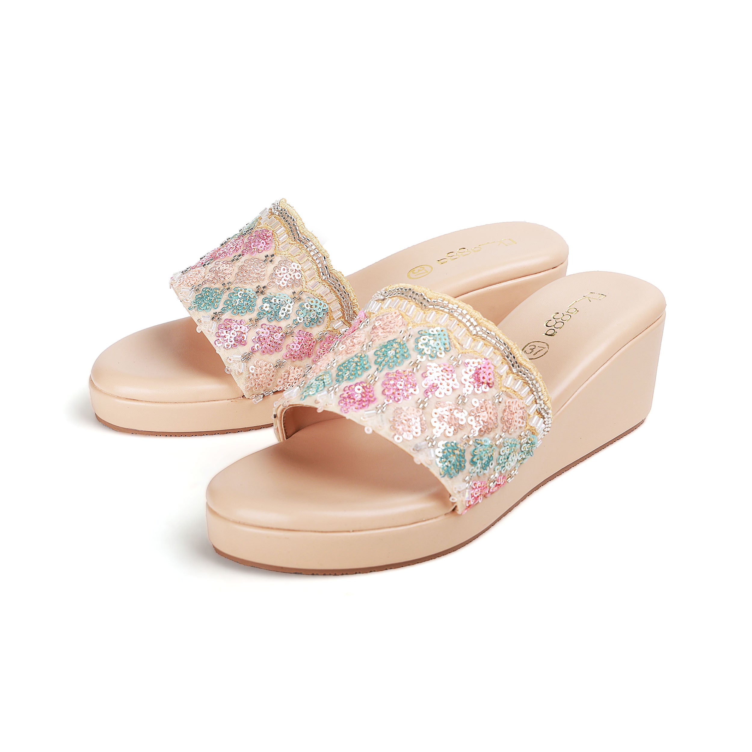 Embellished Strap Wedges