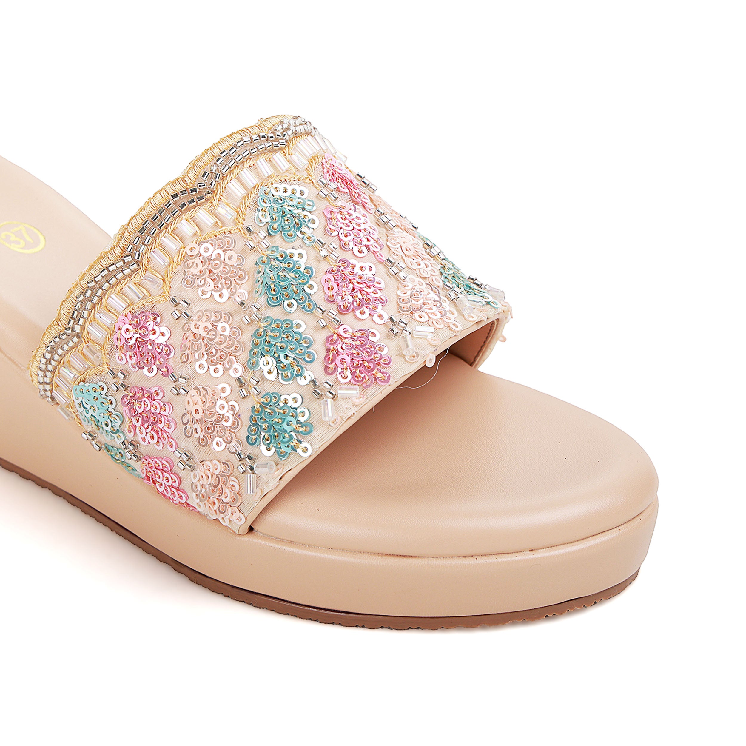 Embellished Strap Wedges