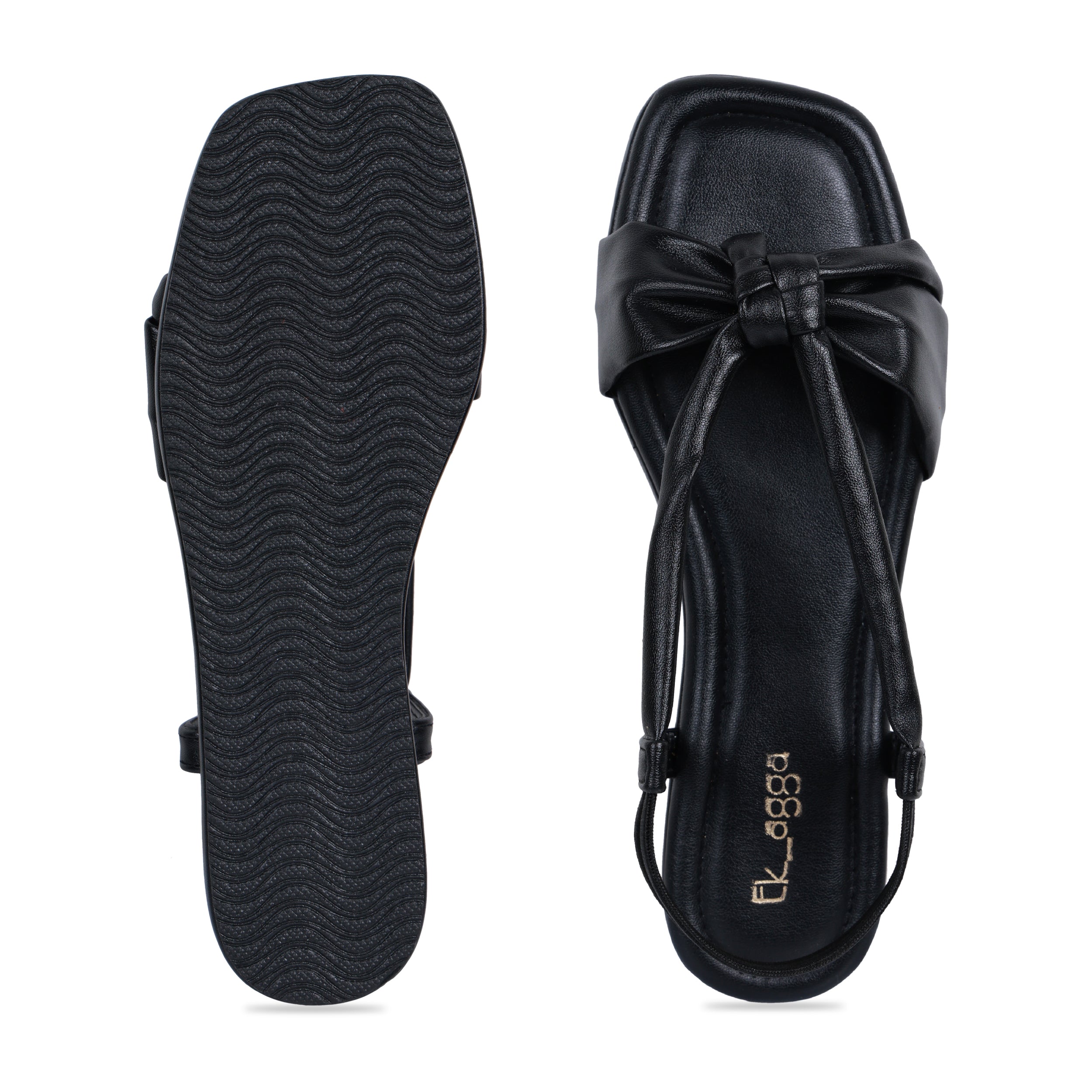 Black bow strap platform