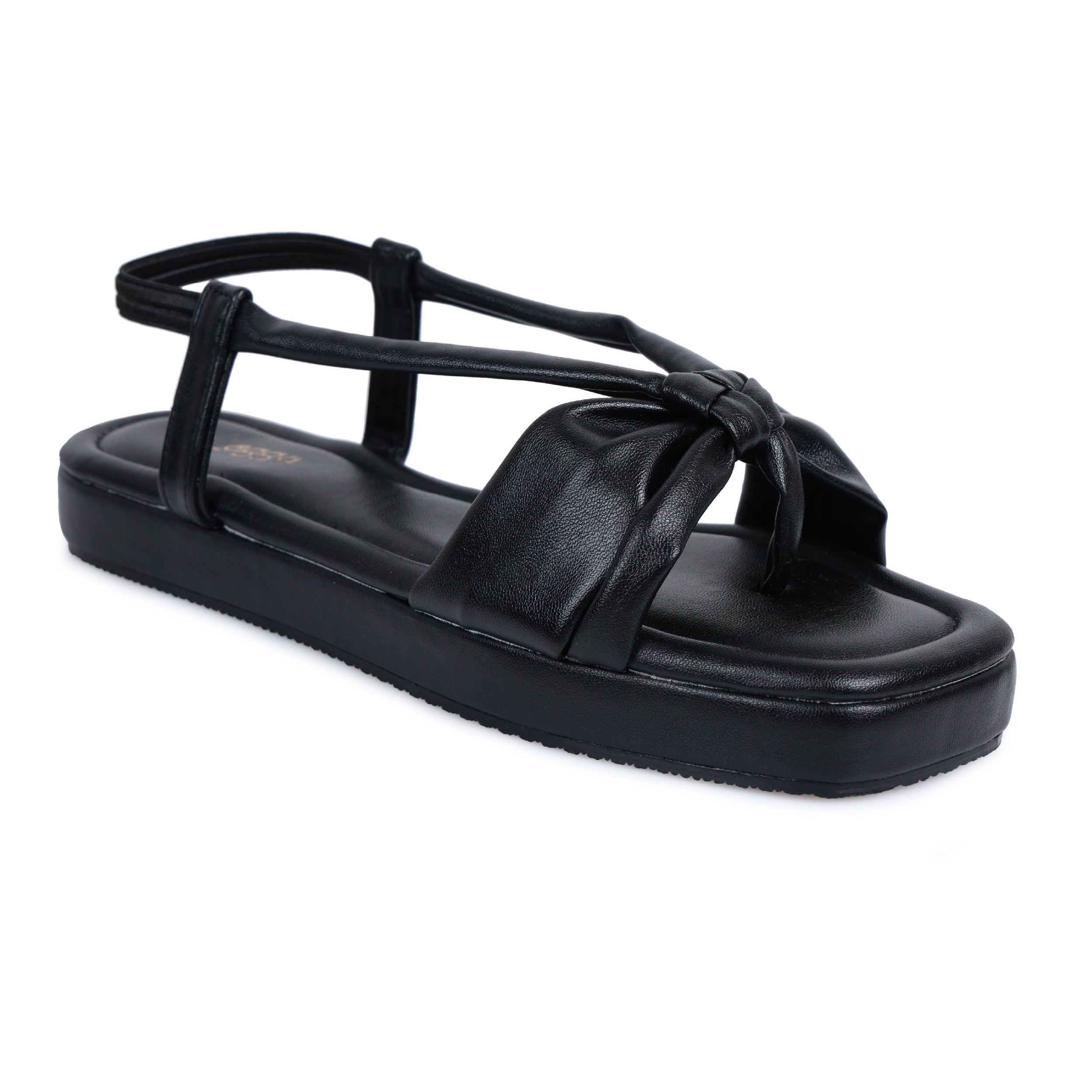 Black bow strap platform