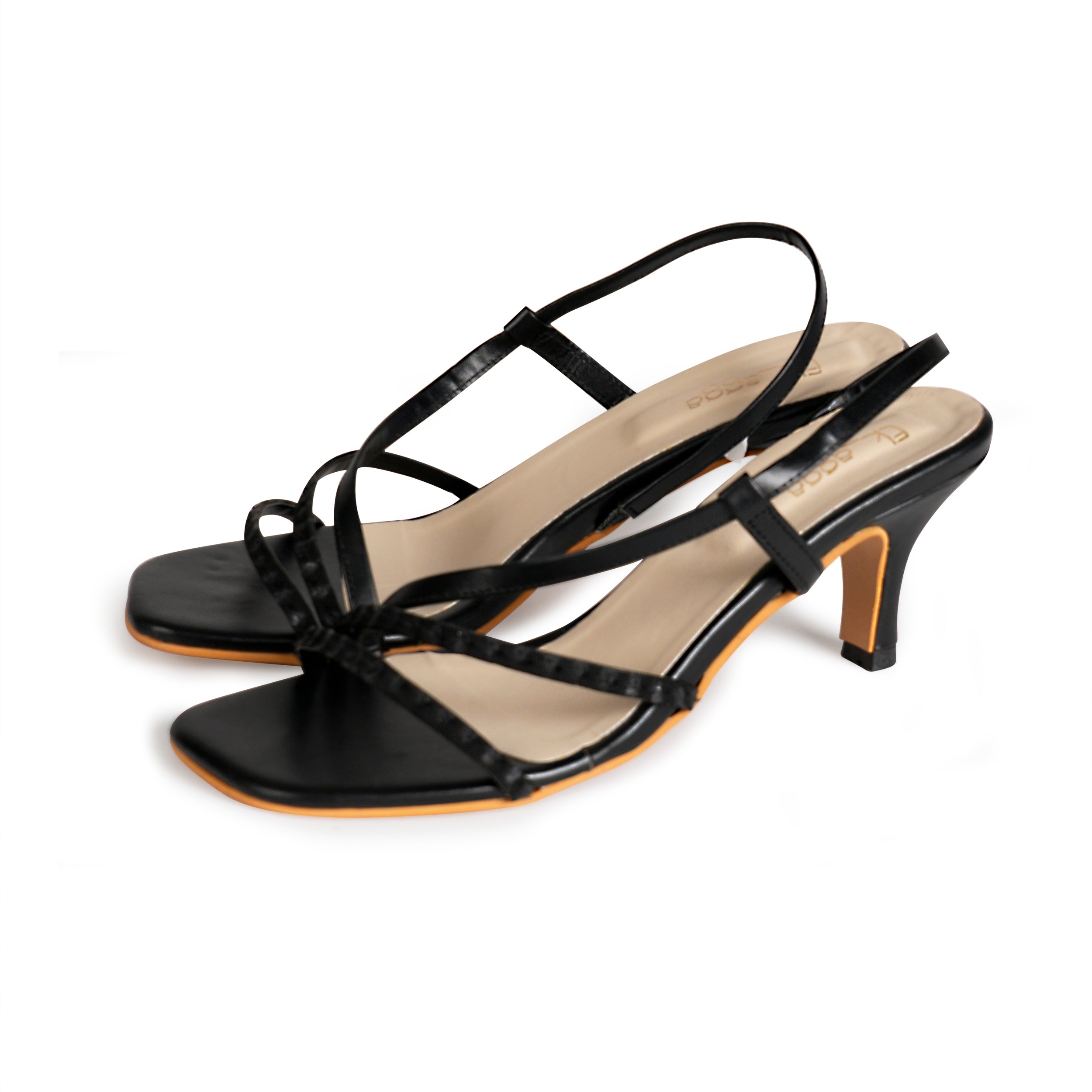 Multi Strap Black Heels