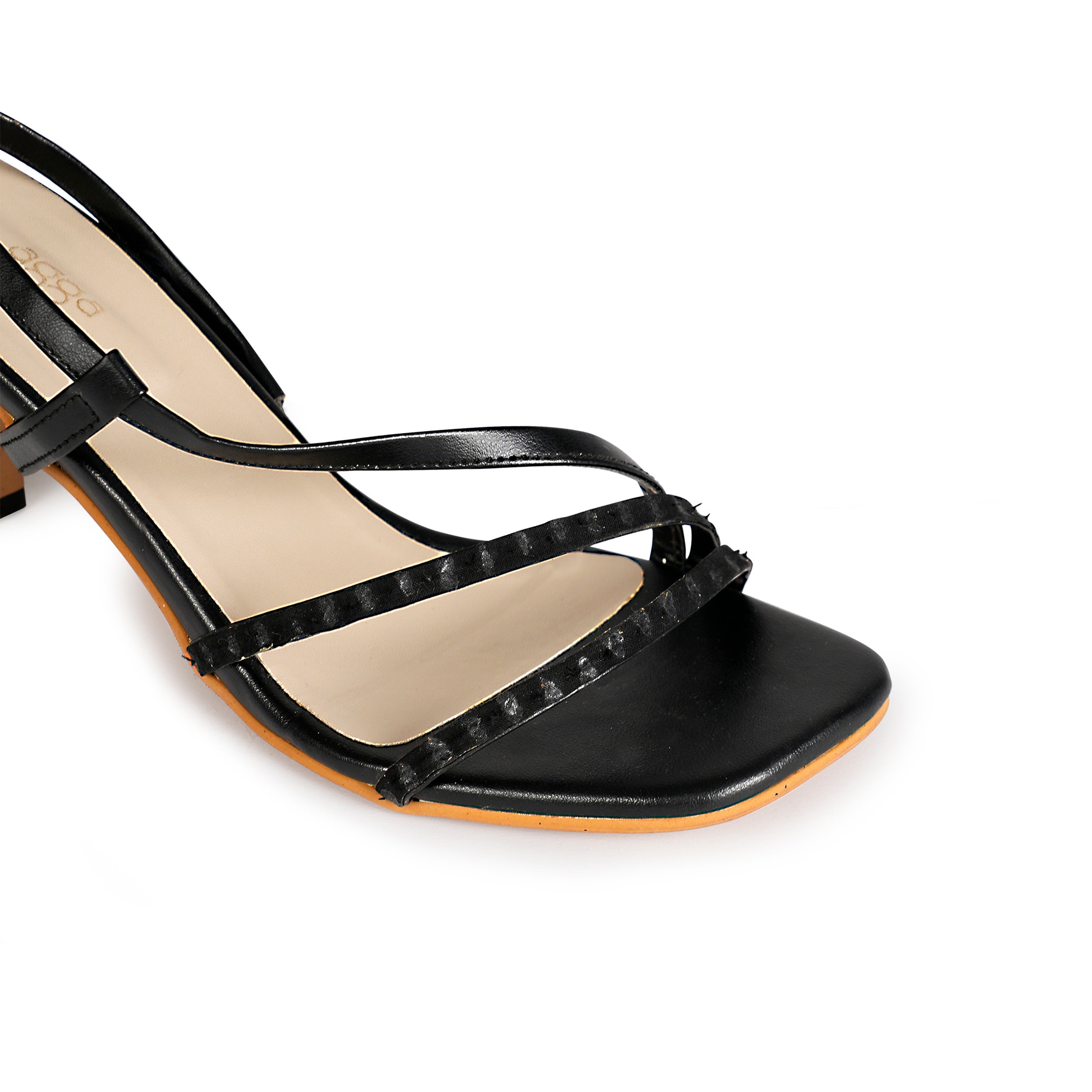 Multi Strap Black Heels