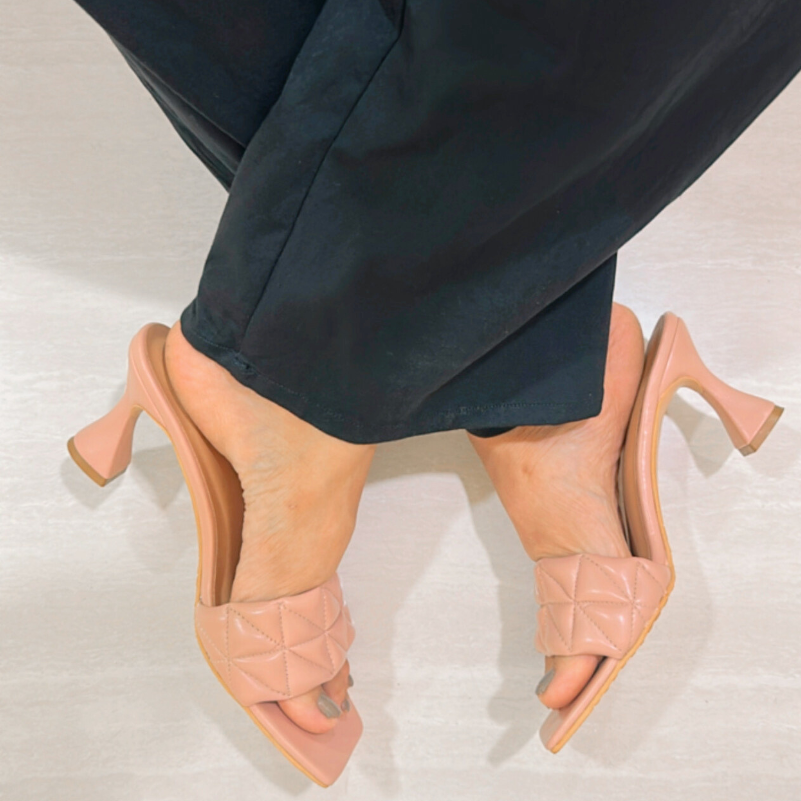 Peach Quilted Heels