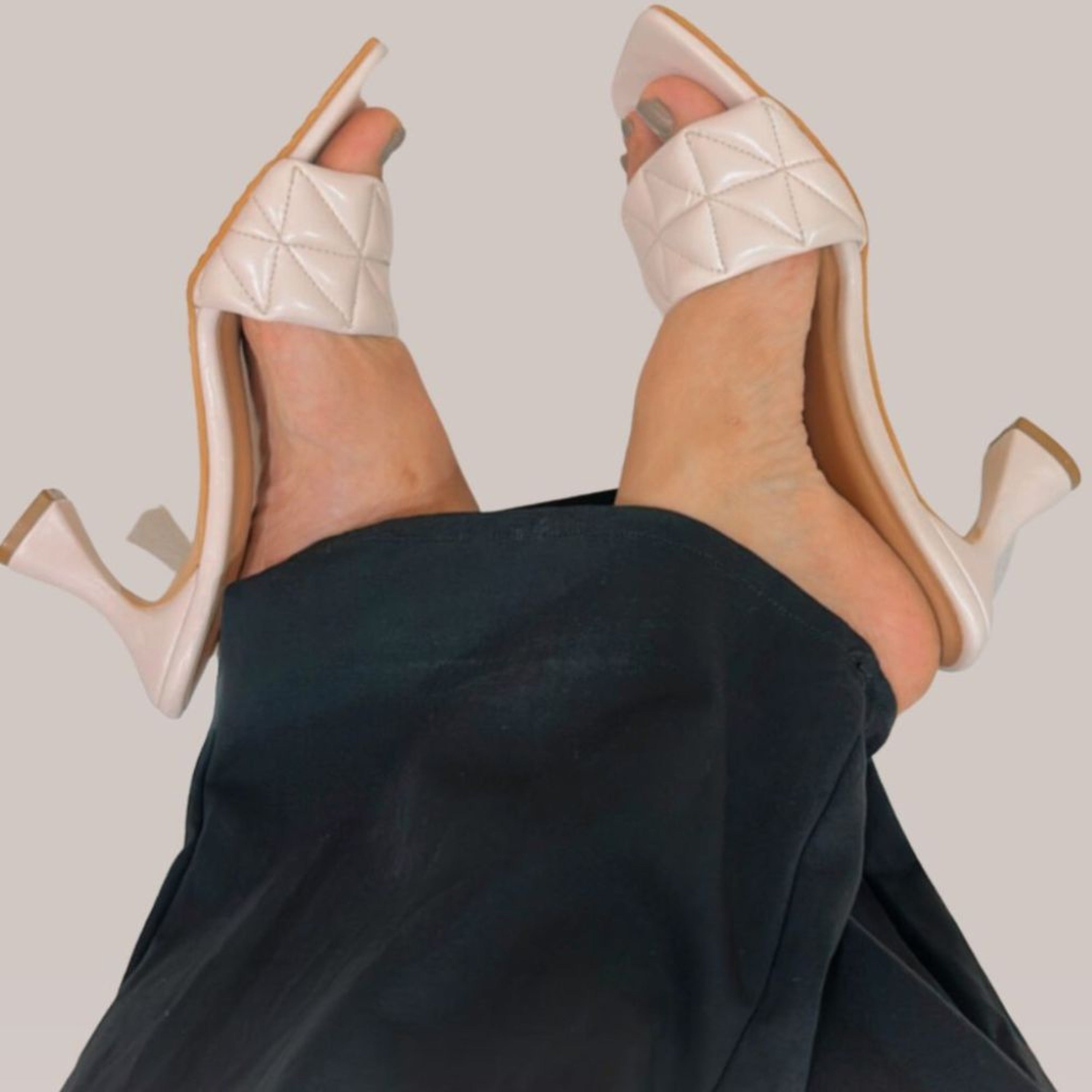 Cream Quilted Heels