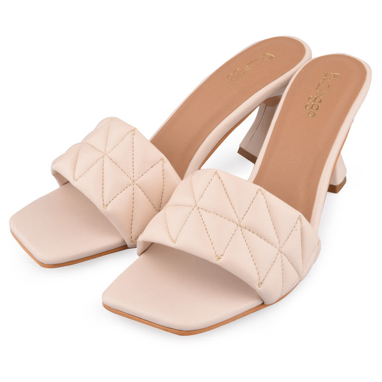 Cream Quilted Heels