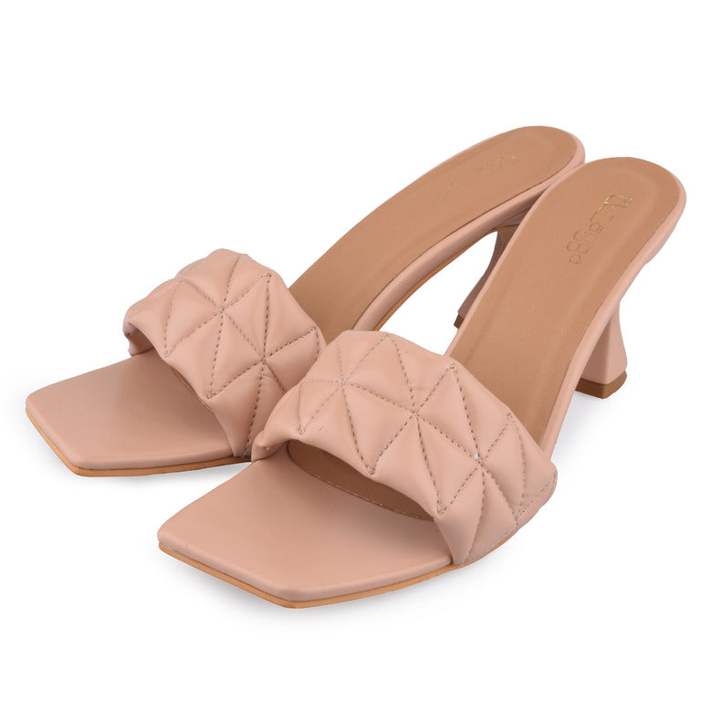 Peach Quilted Heels