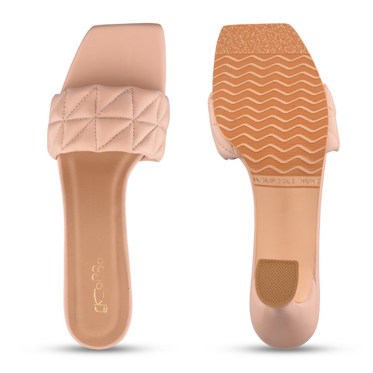 Peach Quilted Heels