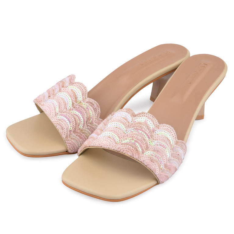 Pink Scallop Heels