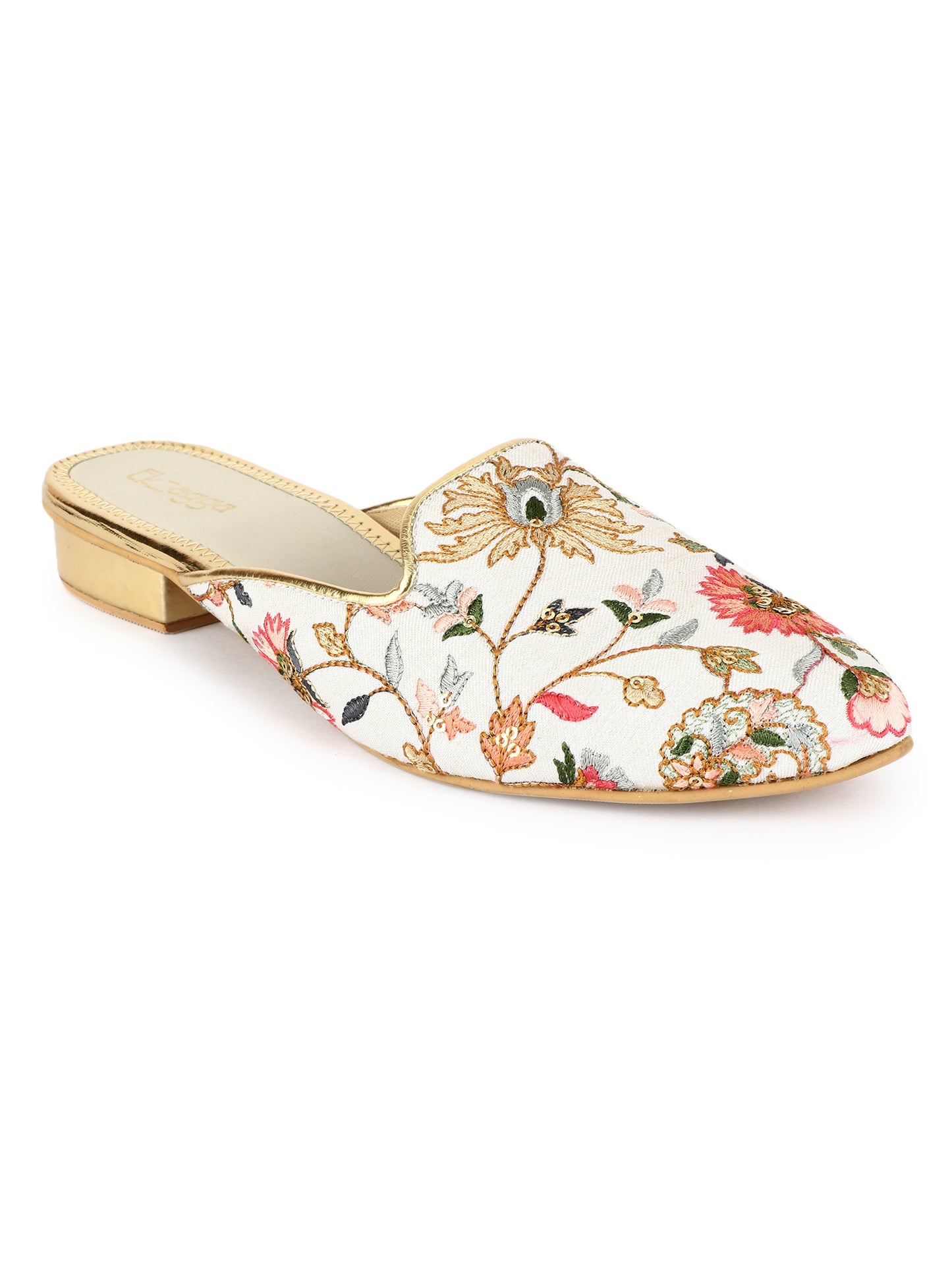 Floral Thread Mules