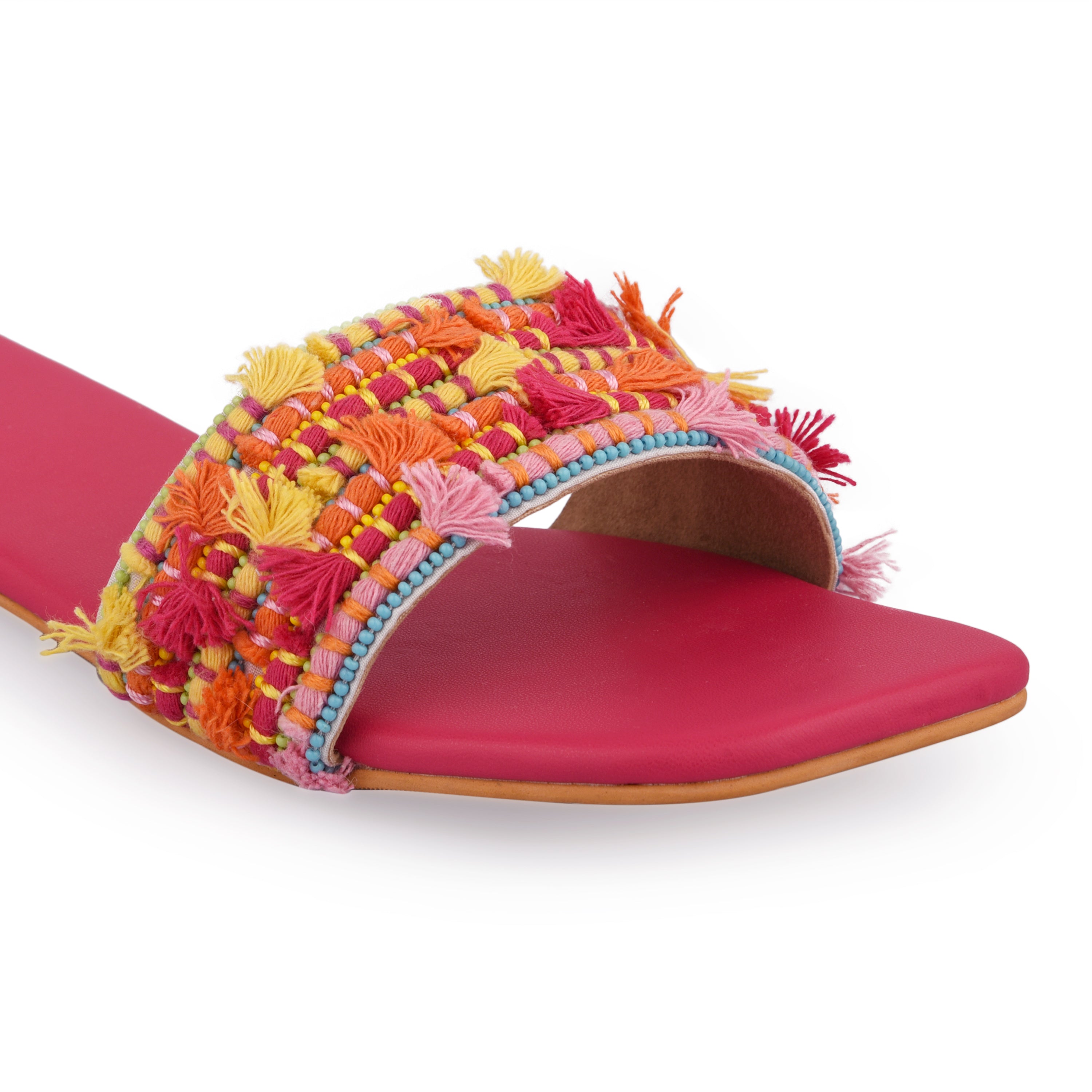 Pink Embellished Flat