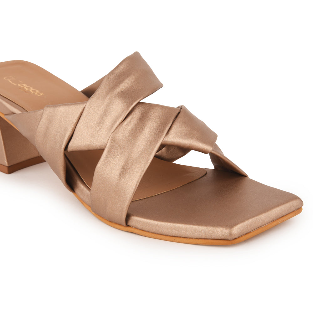 Metallic Cross Heels