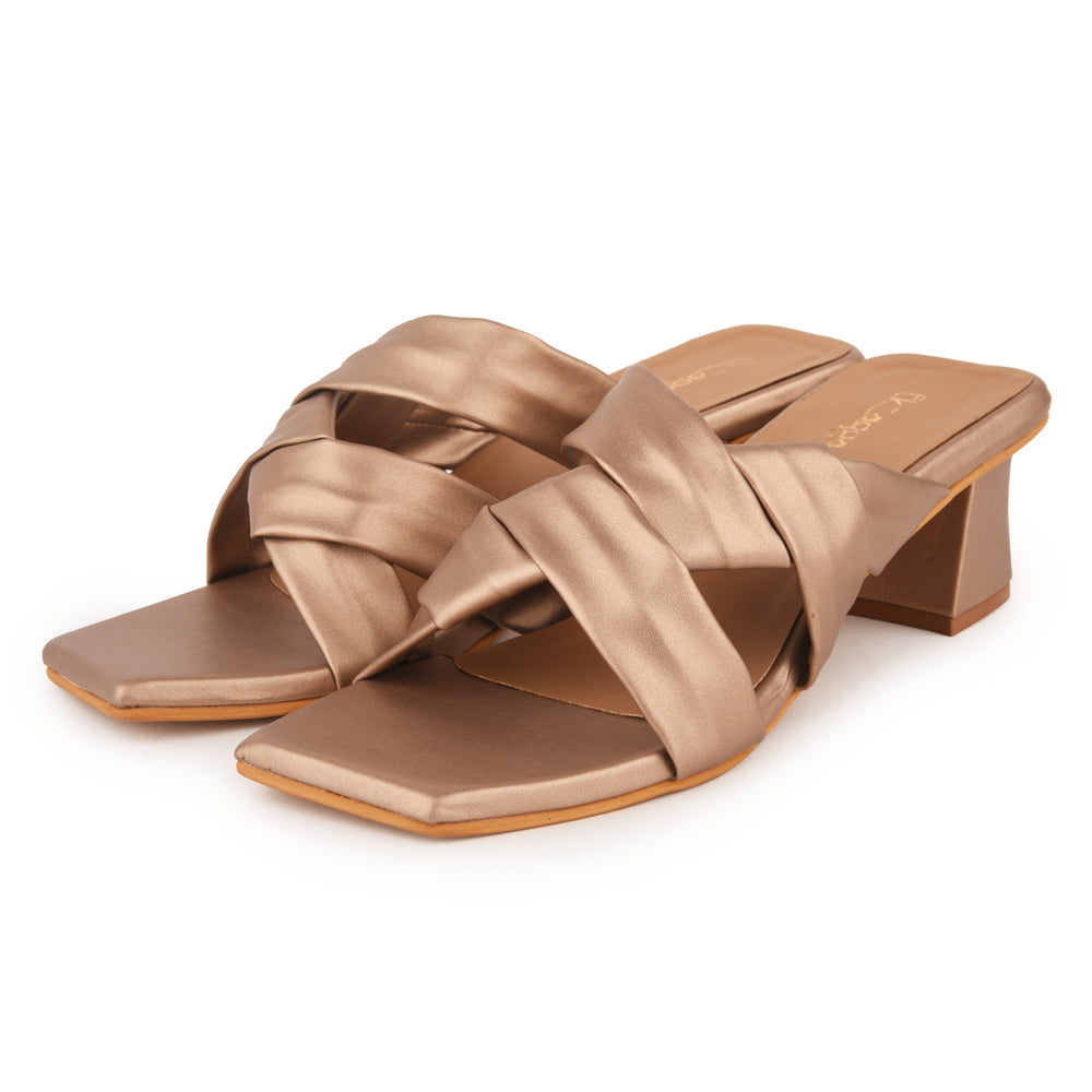 Metallic Cross Heels