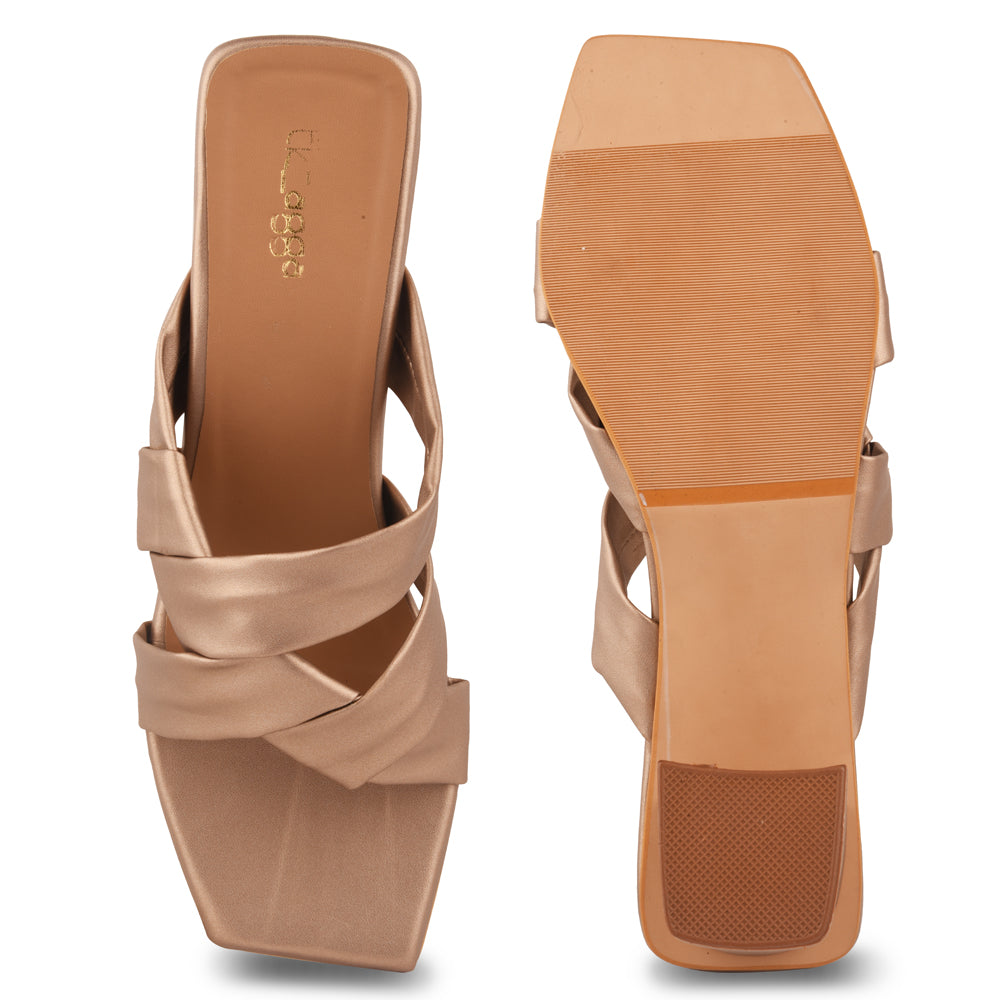 Metallic Cross Heels